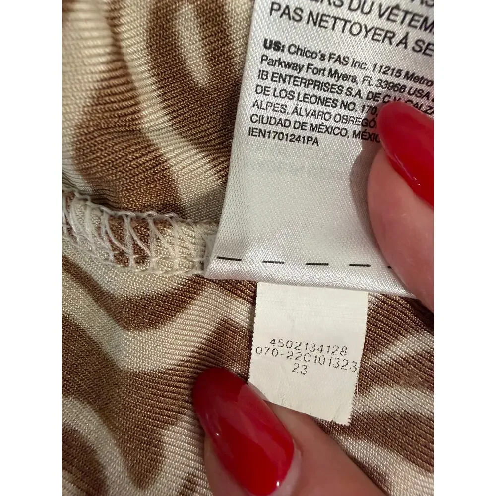 CHICO'S TRAVELERS Swirl Print Dress 0 S 🤎 - Picture 8 of 8